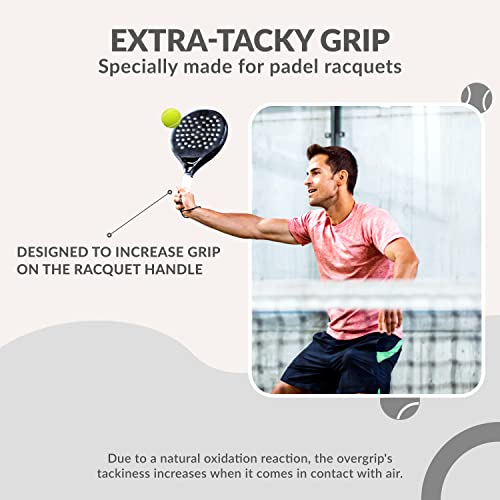Padel Racket Grip Tape - Pack of 3, Sweat-Absorbent, Anti-Slip