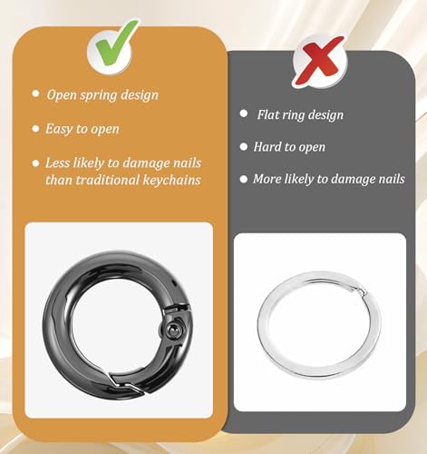 20Pcs Mini Carabiner Clips - 0.67in Black Zinc Alloy O Rings