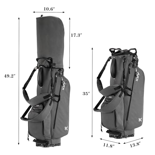 Lightweight Golf Stand Bag with 7 Full-Length Dividers, 5 Pockets - Charcoal
