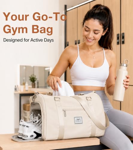 Women's Gym Duffle Bag with Wet Pocket & Shoe Compartment