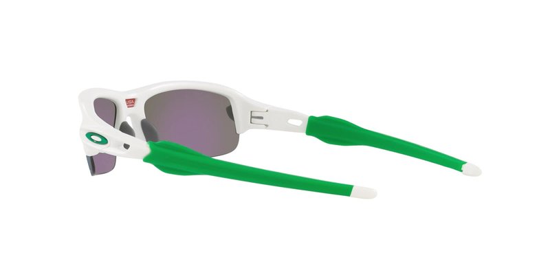 Oakley Youth OJ9008 Flak XXS Square Sunglasses, Matte White/Prizm Jade, 58 mm