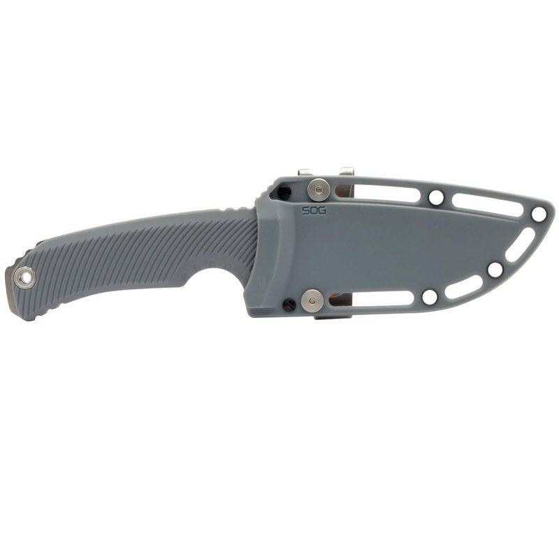 SOG Tellus FX Full-Sized Fixed Blade Knife 4.2" Full-Tang CRYO 440C Steel Blade GRN Handle UMS Compatible Sheath, Wolf Gray