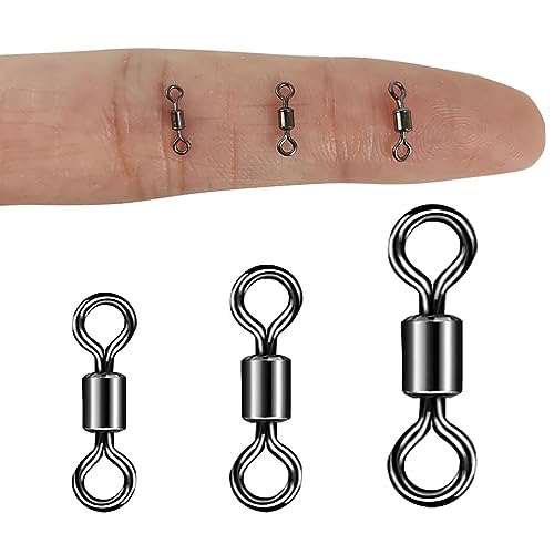 Micro Fishing Swivels - Lightweight 60 Pack Combo in 3 Sizes
