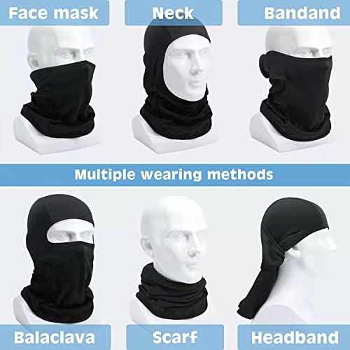 Balaclava Ski Mask - Multi-Use Full Face Neck Cover - White+Black