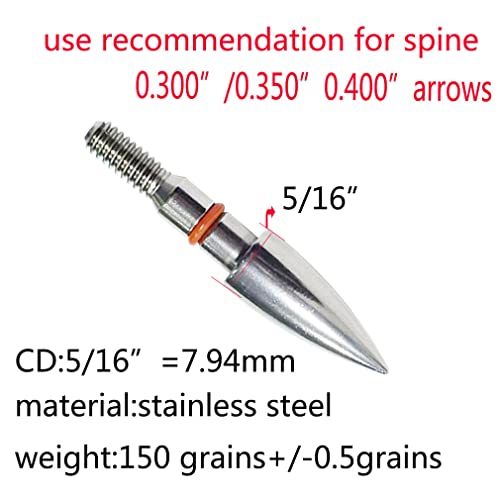 Stainless Steel Archery Field Points - 100/300 Grains for Target Practice