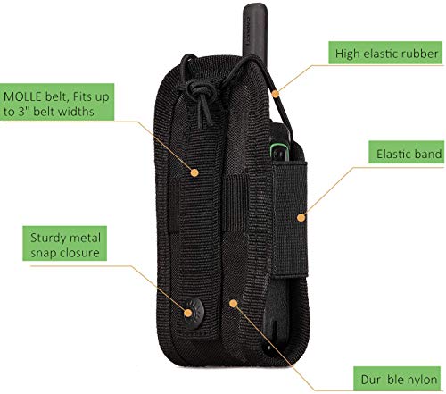 Molle Radio Holder Pouch Case for Duty Belt - Black