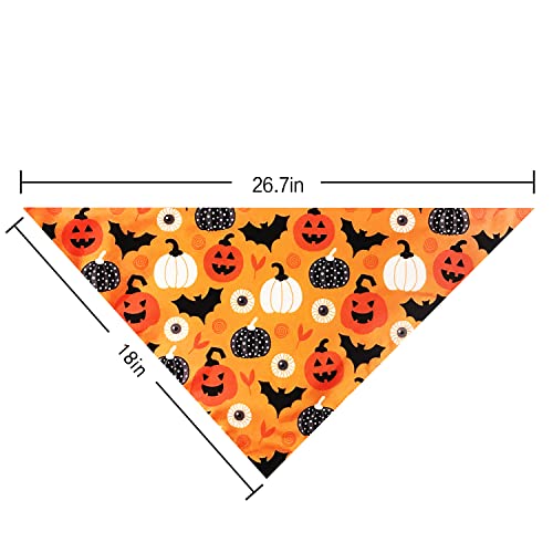 2-Pack Halloween Dog Bandana Set - Pumpkin & Candy Corn - Large