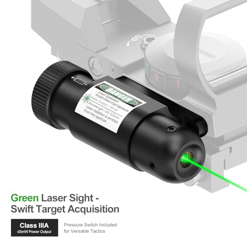 Reflex Sight with Green Laser - 4 Reticles, Black Variation