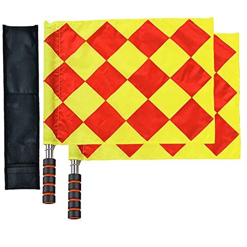 Soccer Referee Flags with Metal Pole and Foam Handle - 45cm
