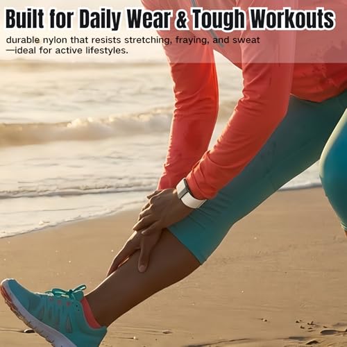 Nylon Loop Sport Wristband for Fitness Tracker - Pink & Green