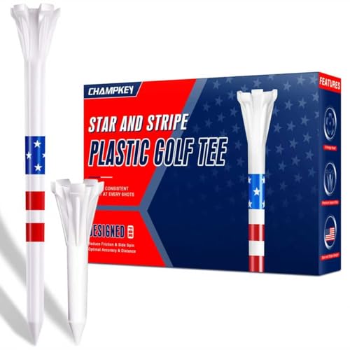 5-Prong Golf Tees - 120 Pack with Star & Stripe Marking System - 100 x 3-1/4" Tees