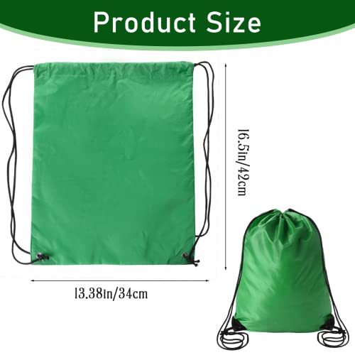 Green Drawstring Backpack - 2 Pack Lightweight Sports Bags