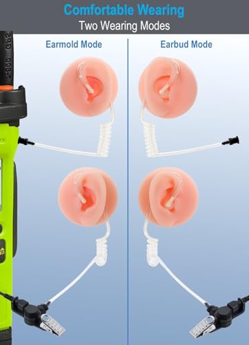 Commountain Clear Acoustic Tube for Left Ear Two-Way Radio Earpiece & Headset