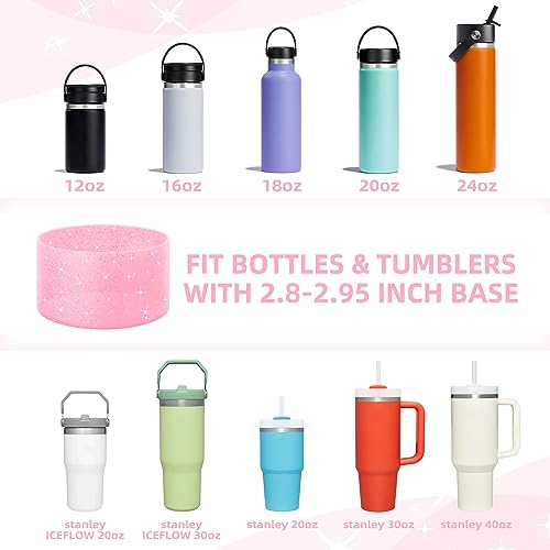 Glitter Silicone Boot for Stanley Tumbler 30oz & 40oz - Translucent Pink