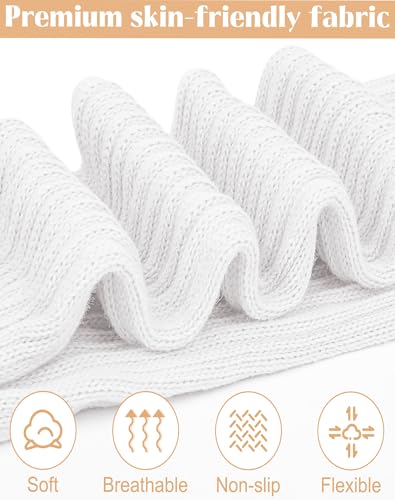 Darller White 4 Pairs Pilates Socks for Women Non Slip Yoga Slouch Socks
