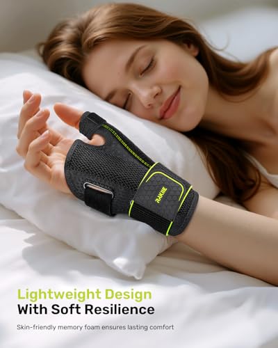 Thumb Brace Wrist Support for Right Hand - L/XL - Yellow
