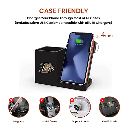 NHL Wireless Charger & Desktop Organizer - Qi Compatible, 10W
