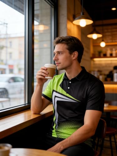 Men's Golf Polo Shirt - Dry Fit 4-Way Stretch Short Sleeve