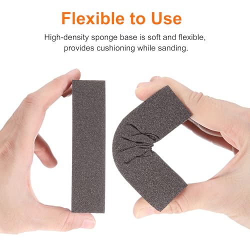 HARFINGTON 4pcs Sanding Sponge Blocks 400-500 Grit Sanding Sponge with Angled Edge 4"x2.8"x1", Washable and Reusable Foam Sanding Block for Polishing Kitchen Metal Wood Drywall Home
