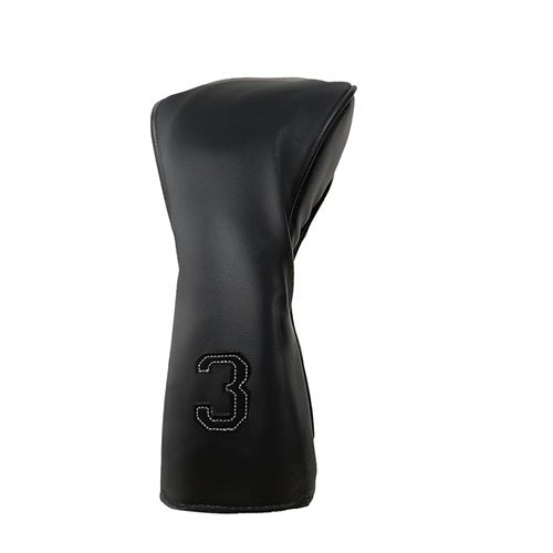 Scott Adward Headcover 4 pcs 1 3 5 H for Driver Fairway Hybirds Pure Black Simple Fashion PU Thick Synthetic Leather Unisex Gift for Golfer