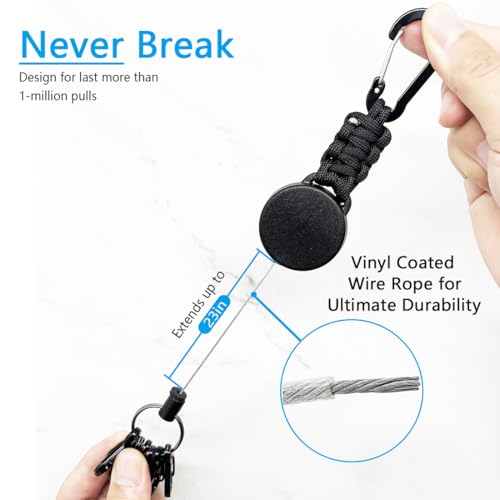 Mini Carabiner Clip with Key Holder - Heavy-Duty Spring Snap Hook