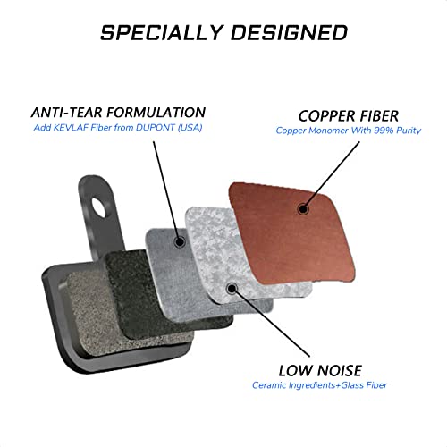 2 Pairs Bicycle Disc Brake Pads - 27x33.5x4mm, Semi-Metallic
