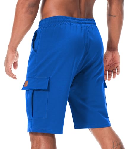 Men's Casual Cargo Shorts with Drawstring and Pockets