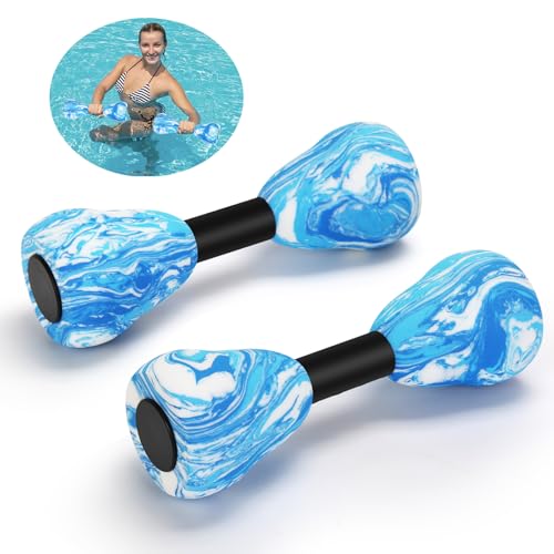 Blue Camouflage Aquatic Foam Dumbbells - Water Water Resistance Training for Pool Aquafitness