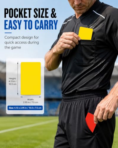 10-Piece Professional Referee Cards Set - 5 Red & 5 Yellow