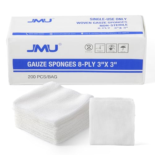 200 Non-Sterile 3x3 Woven Gauze Sponges - 8-Ply Absorbent Pads