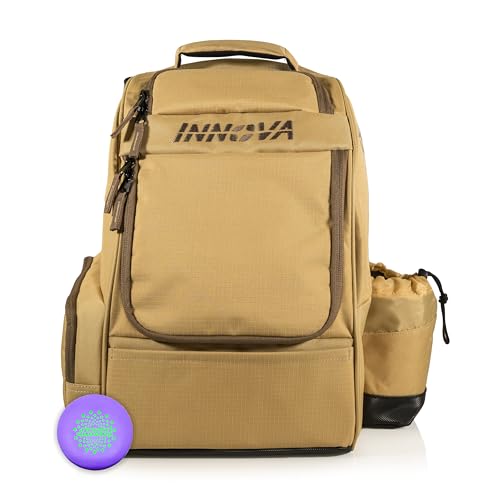 Innova Adventure Pack Disc Golf Backpack Sand Coffee Holds 25 Discs with Mini