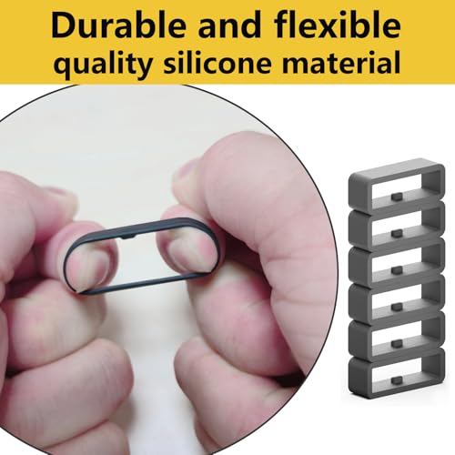 Silicone Fastener Rings for Wristbands - 8 Pack Black