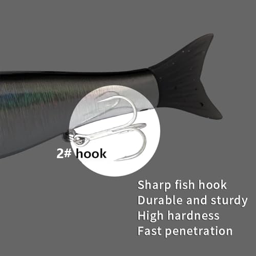 Aoluyard 7in Fluorescent White Floating Jointed Swimbait for Bass Trout Pike