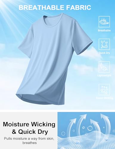 Men's Quick Dry Athletic T-Shirts 3 Pack - Small, Black