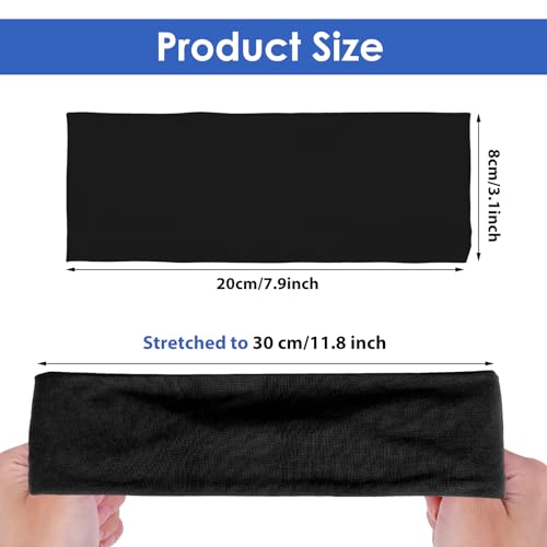 2 Pcs Youth Soccer Sports Headband - Sweat-Wicking Elastic Band - Black