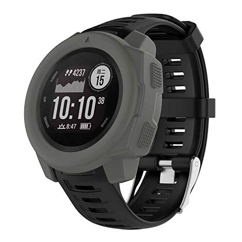Garmin Instinct Watch Case - Slim Silicone Band Cover, Gray