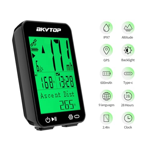 Wireless GPS Bike Computer with 2.4" Screen - Standard Mount