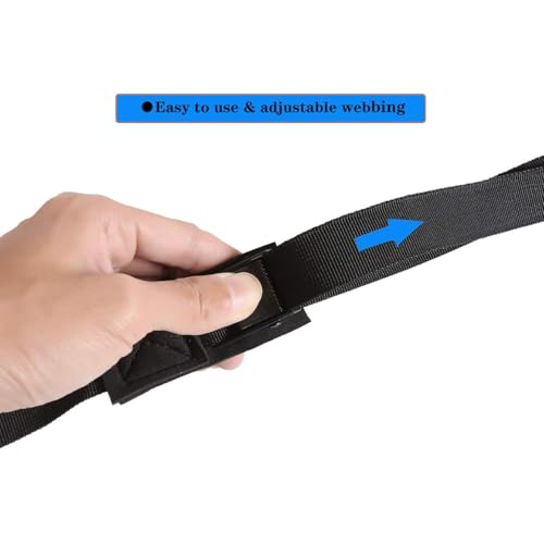 Adjustable Kayak Tie Down Straps - Padded Cam Buckle, 2 Pack, 1"x10' - Black