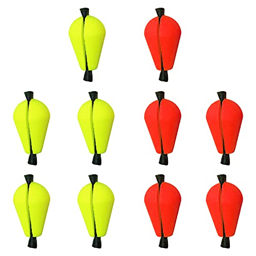 Float Foam Bobber Strike Indicators - 10pcs in Yellow & Red