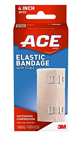 Elastic Bandage with Clips - 4 Inch Beige Support Wrap