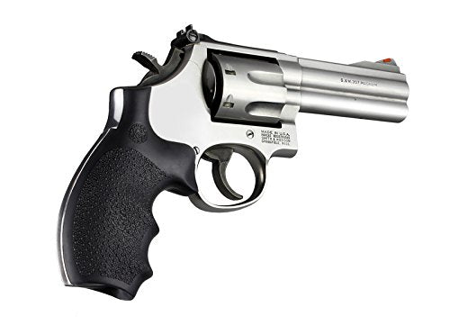 Hogue Bantam Style Rubber Grip for S&W K or L Frame Round Butt Revolvers, Black - 62000