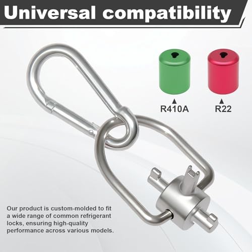 HVAC Locking Cap Key - 3-in-1 Tool for R410A & R22 Refrigerants, 3 Bits