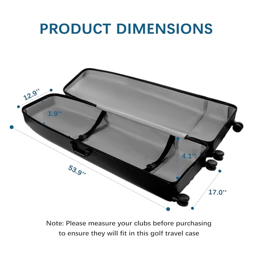 Hard Case Golf Travel Bag - Waterproof Club Protection - Obsidian Black