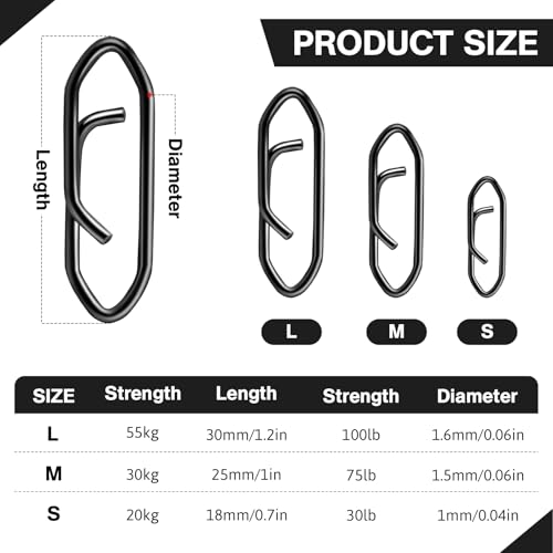 Medium Fishing Speed Clips - 50 Pcs Stainless Steel Quick Change Snaps