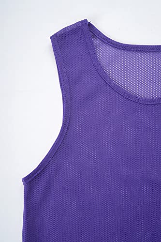 12 Pack Numbered Pinnies for Basketball, Soccer, Football Practice