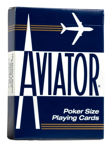 Aviator Poker Size Playing Cards - Red & Blue Deck