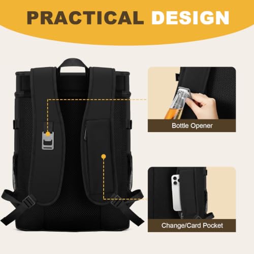 MIYCOO Cooler Backpack 28L - Insulated 40-Can Backpack Cooler (Black)