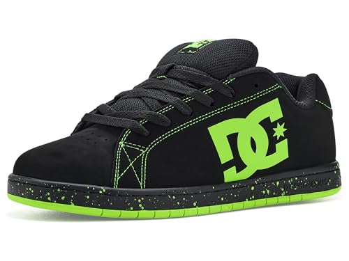 Gaveler Low Skate Shoes - Black & Lime Green - DC Men's