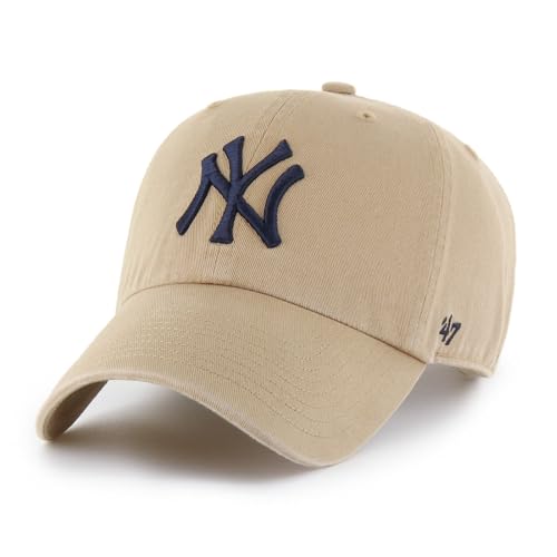 Adjustable Baseball Cap with Team Logo - Khaki Beige Dad Hat