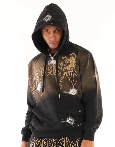 Screenshot Fleece Hoodie 5202 Mens Urban NYC Graffiti Oversized Fleece Sweatshirt XS-Xl Black